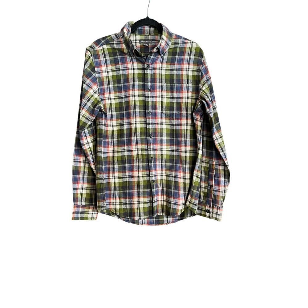 Men's Eddie Bauer Long Sleeve Plaid Flannel Shirt, Small